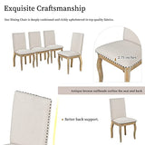 Merax 5-Piece Farmhouse Wooden Round Extendable Dining Table Set with 4 Upholstered Chairs, Family Kitchen Furniture, Natural Wood Wash_5Pcs Merax