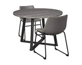 Signature Design by Ashley Centiar Mid Century Round Dining Room Table with Metal Legs, Gray & Black Signature Design by Ashley