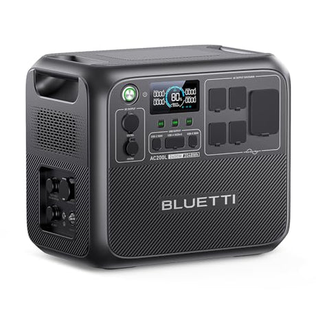 BLUETTI Portable Power Station AC200L, 2400W LiFePO4 Battery Backup, 2048Wh Expandable to 8192Wh, Solar Generator for Home Backup, RV Trailer, Power Outage (Max 1200W Solar Input) BLUETTI