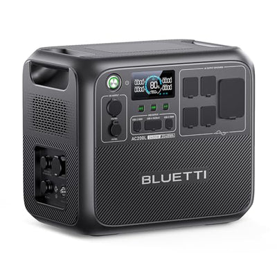 BLUETTI Portable Power Station AC200L, 2400W LiFePO4 Battery Backup, 2048Wh Expandable to 8192Wh, Solar Generator for Home Backup, RV Trailer, Power Outage (Max 1200W Solar Input)