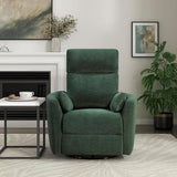 Lexicon Modern Swivel Glider Recliner Chair - Quiet 360 Swivel Chair, Durable Microfiber Upholstered, 2 Pillows, Manual Reclining for Living Room, Small Spaces, Nursery, Apartment, Bedroom, Green