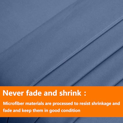 TAIMIT Slate Blue Twin Size Comforter Set - 5 Pieces, Bed in a Bag Bedding Sets with All Season Soft Quilted Warm Fluffy Reversible Comforter,Flat Sheet,Fitted Sheet,1 Pillow Shams,1 Pillowcases TAIMIT