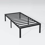 Hafenpo 12 Inch Twin Bed Frame - Sturdy Metal Platform Twin Size, No Box Spring Needed, Heavy Duty, Easy Assembly, Strong Bearing Capacity, Under Bed Storage, Black Hafenpo