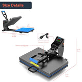 Delclynee 16" x 24" Slide Out (12.25") Heat Press Machine for T Shirts, Clamshell Pull Out Lower Platen, Industrial-Quality Digital Sublimation Printer for Heat Transfer Vinyl Delclynee