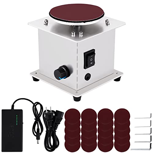 MXBAOHENG Mini Disc Sander 4 inch Electric Small Sanding Disc Machine with Forward and Reverse Function for Wood, Metal, Stone, and Scissors Sanding MXBAOHENG