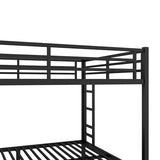 Bellemave Metal Bunk Bed Queen Over Queen with Ladder ＆ Full-Length Guardrails, Heavy Duty Bunk Bed Frame with Sturdy Slats, Queen Over Queen Bunk Beds, Noise Free, No Box Spring Needed, Black Bellemave