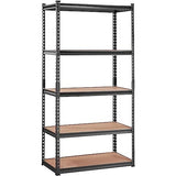VEVOR Storage Shelving Unit, 5-Tier Adjustable, 2000 lbs Capacity, Heavy Duty Garage Shelves Metal Organizer Utility Rack, Black, 36" L x 18" W x 72" H for Kitchen Pantry Basement Bathroom Laundry VEVOR
