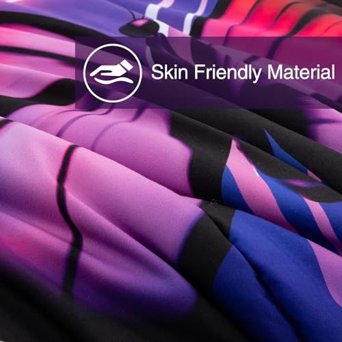 A Nice Night Galaxy 6pcs Bed in a Bag Purple and Blue Dreamy 3D Butterfly Printed, Butterflies Bedding Full Comforter Set, for Girls Kids Teens A Nice Night