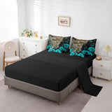 Erosebridal Cheetah King Size Comforter Set - Bedding Set King 7 Pieces,Turquoise Teal Rose Bed in a Bag Leopard Print African Animals Big Cat Bed Set with Comforter,Sheets,Pillowcases & Shams Erosebridal