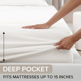 UGG Hedi Twin XL Sheet Set 3-Piece Luxury Cooling Sheets Deep Pockets Premium Bedding with 1 Pillow Sham Hypoallergenic Machine Washable Soft Lightweight Bed Set for Dorm or Kids Bed, Twin XL, White UGG