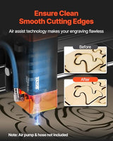 VEVOR 5W Output, Laser Engraving Cutter Machine, 14.9 x 15.7 in/38 x 40 cm Working Area, 10000 mm/min Movement Speed, Compressed Spot with Eye Protection, for Wood, Certain Metal, Black VEVOR