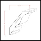 EWCR28 Crown Moulding Trim, 1-1/16" x 6-1/8", Poplar, 94" Newmouldings