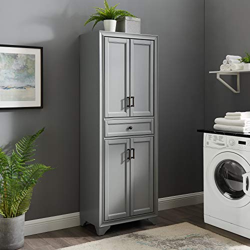 Crosley Furniture Tara Pantry, Distressed Gray - WoodArtSupply