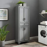 Crosley Furniture Tara Pantry, Distressed Gray Crosley Furniture
