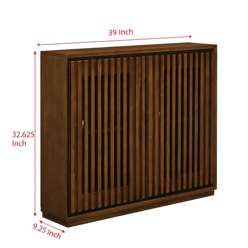 LKTART Buffet Cabinet Sideboard with Storage, Mid Century Modern Accent Credenza Cabinet with Doors & Shelves, Wood Coffee Bar Console Table for Dining Room,Kitchen,Entryway-Walnut LKTART