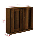 LKTART Buffet Cabinet Sideboard with Storage, Mid Century Modern Accent Credenza Cabinet with Doors & Shelves, Wood Coffee Bar Console Table for Dining Room,Kitchen,Entryway-Walnut LKTART