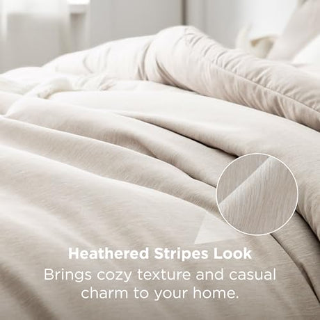 Bedsure Twin/Twin XL Comforter Set - Beige Soft Bedding for All Seasons, Cationic Dyed Bed Set, 2 Pieces, 1 Twin Size Comforter (68"x88") and 1 Pillow Sham (20"x26"+2") Bedsure