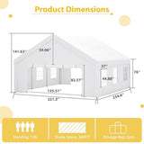 KEIKI 20x20ft Party Tent Heavy Duty, Outdoor Canopy Tent Carport Wedding Event Shelter BBQ Wedding Tents for Parties with Storage Bags & Removable Sidewall for Parties Carport Camping Garden Patio KEIKI