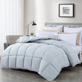 Chezmoi Collection All Season Twin Size Down Alternative Comforter - Plush Microfiber Fill - Box Stitch Quilted - Duvet Insert with Corner Tabs (Twin/Single, Silver Gray) Chezmoi Collection