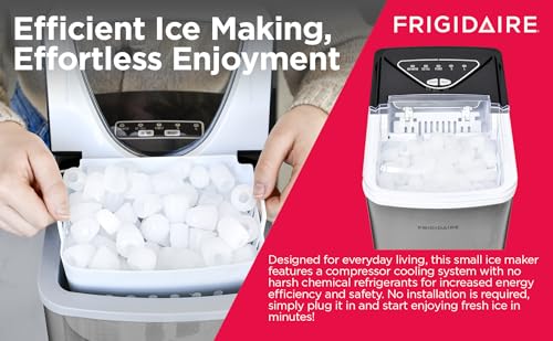 Frigidaire EFIC123-SS Counter Top Maker, Produces 26 pounds Ice per Day, Stainless Steel Frigidaire