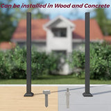 CR Fence & Rail Handrail Post, 2pcs 38" Wrought Iron Black Metal Railing Post with Bracket, Metal Fence Post Kit Ideal for Deck Railing, Balcony Railing, Porch Railing, & Post for Wood Fencing CHR
