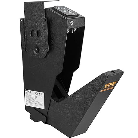 VEVOR Mounted Gun Safe for Pistols, Biometric Gun Safe with Three Quick Access Ways of Fingerprints, Passwords and Keys, Handgun Safe for 1 Pistol for Home, Bedside, Nightstand, Wall VEVOR