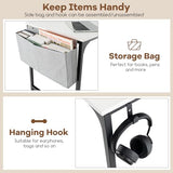 Tangkula 60" Conference Desk Set of 6, Modern Boardroom Desk with Storage Bag, Headphone Hook, Sturdy Metal Frame, Rectangular Seminar Table with Charging Station Tangkula