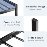 Allewie Twin Size Rustic Platform Bed Frame with Wood Headboard and Metal Slats - Light Brown Allewie