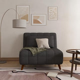 Artdeco Home 40" W Convertible Futon Chair with Matching Pillow(s) for Small Space Living Room and Apartment (03 Charcoal) A Artdeco Home