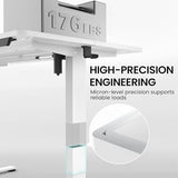 Veken 55 x 23.6 Inch Electric Standing Desk with Adjustable Height, Sit to Stand Computer Table for Study, Work or Gaming, Home Office Desk White Veken