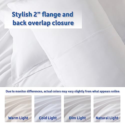 Nestl White Duvet Cover King Size - Soft Double Brushed King Duvet Cover Set, 3 Piece, with Button Closure, 1 Duvet Cover 104x90 inches and 2 Pillow Shams Nestl