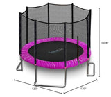 SereneLife 10FT Trampoline Outdoor – Heavy-Duty Backyard Trampoline for Kids and Adults with Wide Jumping Surface, Stable L-Shaped Legs, Safety Net, ASTM Approved, Supports 264 lbs., 120 x 120 IN SereneLife