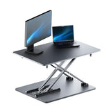 yoopin Standing Desk Converter, 25.16" × 15.75" Height Adjustable Laptop Stand for Desk, Sit Stand Monitor Stand, No Assembly Required for Home and Office Use (Black) yoopin
