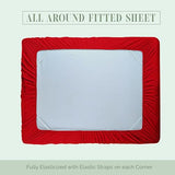 Elegant Comfort 1500 Premium Hotel Quality 18-24 Inches Deep - Extra Deep Pocket Single Fitted Sheet for High Mattress, Luxury and Softest, Smart Pocket - Wrinkle Free, Queen, Red Elegant Comfort
