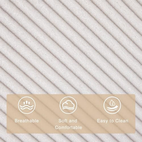 GAOHAPY Rocking Recliner Chair,Modern Swivel Glider Recliner Chair,Corduroy Fabric Upholstery Recliner,Manual Reclining Sofa Chair for Living Room,Office,Apartment (Beige) GAOHAPY