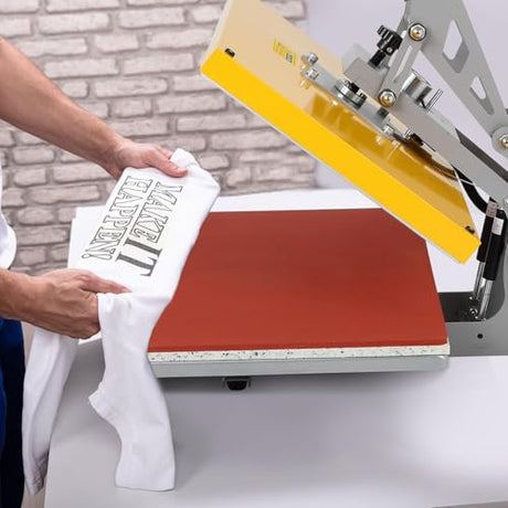 Semi-Auto Heat Press Machine:16x24 Heat Press Machine Slide Out - Digital Control 110v 2000w High-Pressure Sublimation Transfer Machine, for T-Shirts, Bags, Cushion, Yellow ZHVNFLOU