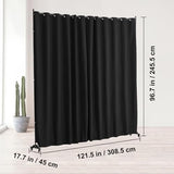 VEVOR Room Divider, Portable Panel Room Divider with Wheels Curtain Divider Stand, Freestanding Room Divider Privacy Screen for Office, Bedroom, Dining Room, Study, Black VEVOR