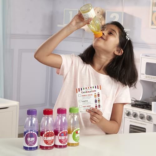 Melissa & Doug Tip & Sip Toy Juice Bottles and Activity Card (6 Pcs) - Pretend Play Food Set, Play Kitchen Food For Ages 3+ Melissa & Doug