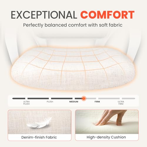 NEO Chair Office Desk Ergonomic Mesh Computer Chair with Lumbar Support Adjustable Height Swivel Rolling Wheels Comfy Mid Back Task Chair for Home Bedroom Vanity Study (Ivory) NEO CHAIR