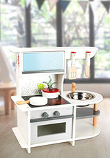 Small Foot Wooden Toys Graceful Children's Play Kitchen with Range, Oven, Kitchen Sink, and Accessories Designed for Children Ages 3+, Multi Small Foot