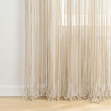 Lush Decor Boho Macrame Leaf Cotton Window Curtain Panel Single 40" W x 84" L Neutral - Macrame Curtains for Windows - Room Divider - Boho Wall Decor Lush Decor