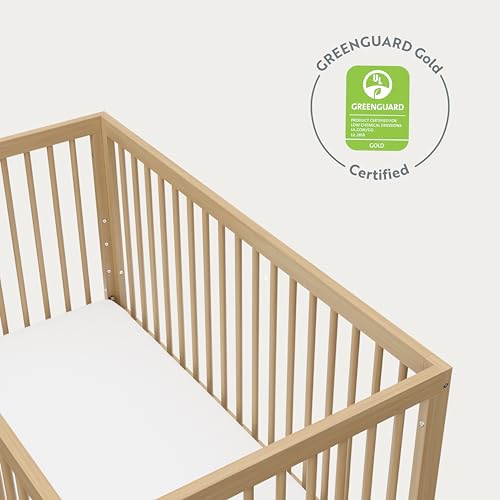 Storkcraft Santorini Deluxe 5-in-1 Convertible Crib with Bonus Toddler Guardrail (Driftwood) – GREENGUARD Gold Certified, Toddler Guardrail Included in Box, Fits Standard Crib Mattress - WoodArtSupply