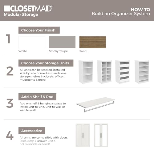 ClosetMaid Modular Storage Shelf Unit with 3 Shelves, White ClosetMaid