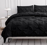 LANE LINEN 5 Piece Twin Size Comforter Set - Hotel Style Black Twin Comforter Set with Sheets - All-Season Trendy Design, Deep Pocket Sheets, Pillowcases & Shams - Super-Soft, Durable & Comfy Bedding LANE LINEN
