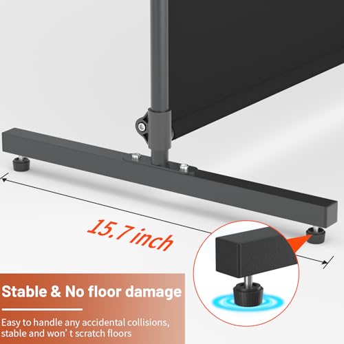 Room Divider, 72x72Inch Large Single Panel Privacy Screen with Thickened Fabric,Freestanding Partition Wall for Room Separation,Portable for Indoor Office,Bedroom,Outdoor Patio,Black FCCRETA