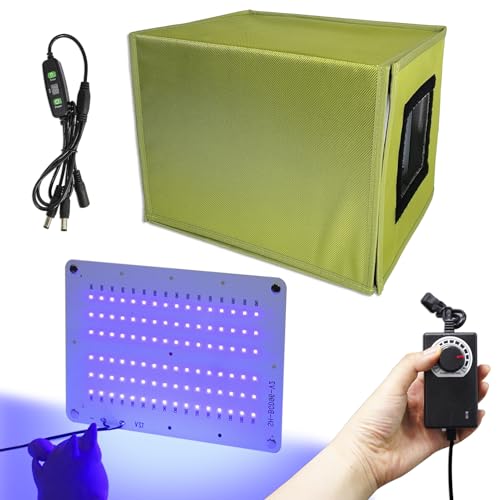 Resin UV Curing Box with Timer, 395nm UV LED Lights with 96 Lamp Beads, Upgraded Larger Size UV Curing Light Station, Adjustable Light Brightness, for SLA/DLP/LCD 3D Printer Solidify DIY Curi - WoodArtSupply