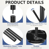 Durmmur Heavy Duty Coat Rack with Natural Marble Base, Freestanding Metal Coat Stand with 8 Hooks, Modern Stable Coat Hanger Tree for Bags, Jacket, Clothes, and Hats, Black Metal Durmmur