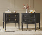 Huuger 27.6 Inch Tall Nightstand with Charging Station, USB-C Port, Larger Night Stand Set of 2, Bedside Table with 2 Drawers, 11.4 Inch Raised Legs, Side Tables End Tables, for Bedroom, Black Huuger