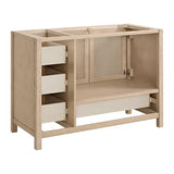 Alaterre Furniture Lucca 48 Inch Bathroom Vanity - Freestanding Cabinet Without Sink - Wood Bathroom Vanity with Large Bottom Drawer, 3 Small Drawers, and Soft-Close Doors (Natural) Alaterre Furniture