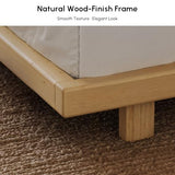 homary Japanese Style Bed Frame, 5.9" Low Profile Tatami Platform Bed Frame with Carbon Steel Slats & Wood-Finished Metal Floor Frame, No Box Spring Needed, Fits King Mattress homary